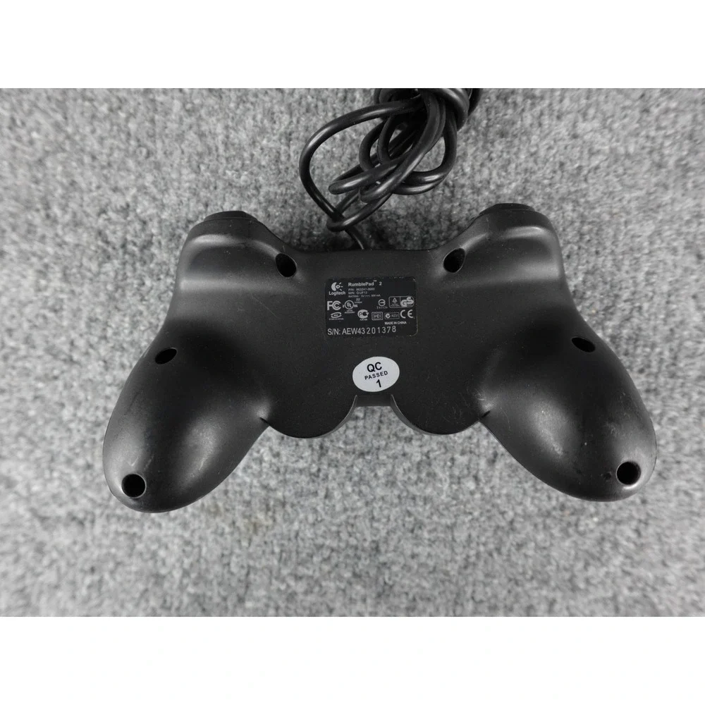 Logitech RumblePad 2 USB Game Controller Black Blue‎ Vibration PC Gaming